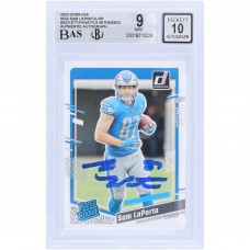 Sam LaPorta Detroit Lions Autographed 2023 Panini Donruss #332 Beckett Fanatics Witnessed Authenticated 9/10 Rookie Card