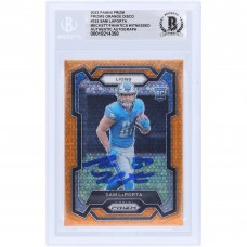 Sam LaPorta Detroit Lions Autographed 2023 Panini Prizm Orange Disco Prizm #332 Beckett Fanatics Witnessed Authenticated Rookie Card