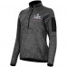 Женская Antigua Heather Black Super Bowl LX Fortune Half-Zip Jacket