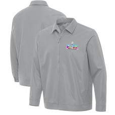 Antigua Gray Super Bowl LX Pivot Full-Zip Jacket Antigua Gray Super Bowl LX Pivot Full-Zip Jacket