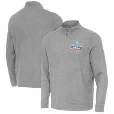 Antigua Heather Gray Super Bowl LX Subtle Quarter-Zip Top Antigua Heather Gray Super Bowl LX Subtle Quarter-Zip Top