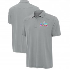 Antigua Gray Super Bowl LX Western Performance Polo Antigua Gray Super Bowl LX Western Performance Polo