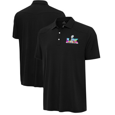 Antigua Black Super Bowl LX Western Performance Polo