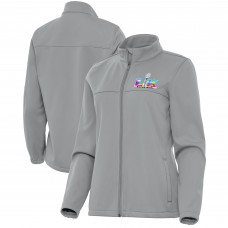 Женская Antigua Gray Super Bowl LX Links Full-Zip Golf Jacket Женская Antigua Gray Super Bowl LX Links Full-Zip Golf Jacket
