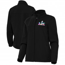 Женская Antigua Black Super Bowl LX Links Full-Zip Golf Jacket Женская Antigua Black Super Bowl LX Links Full-Zip Golf Jacket
