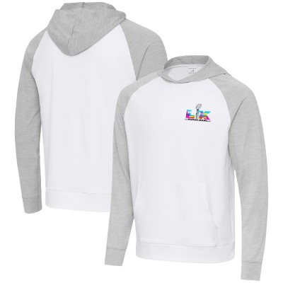 Antigua Heather Gray/White Super Bowl LX Urgent Pullover Hoodie