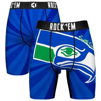 Seattle Seahawks Rock Em Socks Throwback Swirl Boxer Briefs
