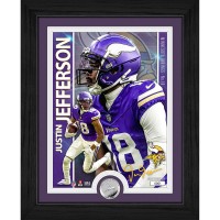 Minnesota Vikings Justin Jefferson Highland Mint 13 x 16 Silver Coin Photo Mint