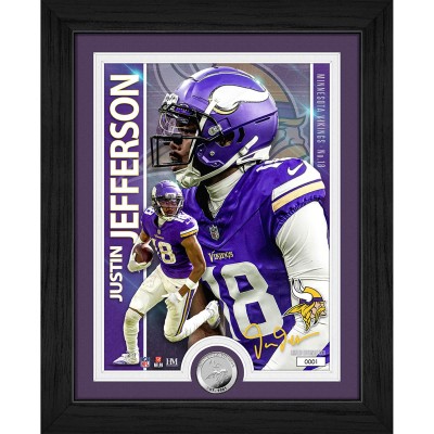Minnesota Vikings Justin Jefferson Highland Mint 13 x 16 Silver Coin Photo Mint