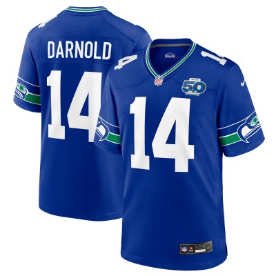 Seattle Seahawks Sam Darnold Nike Royal Alternate 50th Season Game Jersey