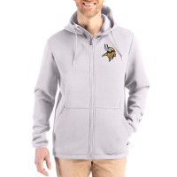 Minnesota Vikings Cutter & Buck Gray Roam Epic Comfort Recycled Full-Zip Hoodie Jacket