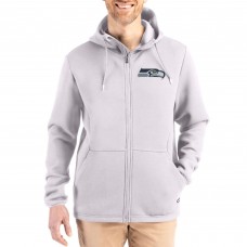 Seattle Seahawks Cutter & Buck Gray Roam Epic Comfort Recycled Full-Zip Hoodie Jacket