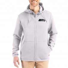 Seattle Seahawks Cutter & Buck Gray Roam Epic Comfort Recycled Full-Zip Hoodie Jacket