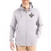 New Orleans Saints Cutter & Buck Gray Roam Epic Comfort Recycled Full-Zip Hoodie Jacket