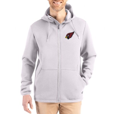 Arizona Cardinals Cutter & Buck Gray Roam Epic Comfort Recycled Full-Zip Hoodie Jacket