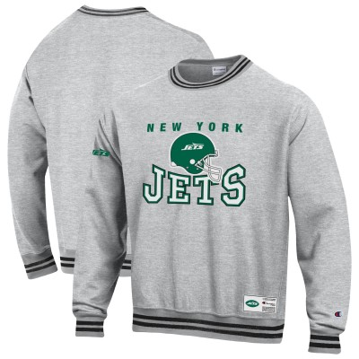 New York Jets Champion Gray Reverse Weave Fleece Sweatshirt