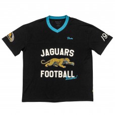 Unisex Jacksonville Jaguars Duvin Designs Co. Black Football V-Neck T-Shirt