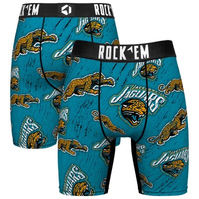 Unisex Jacksonville Jaguars Rock Em Socks Throwback Logo Allover Boxer Briefs