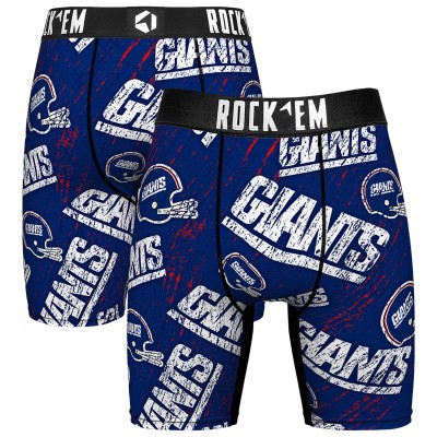 Unisex New York Giants Rock Em Socks Throwback Logo Allover Boxer Briefs