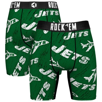 Unisex New York Jets Rock Em Socks Throwback Logo Allover Boxer Briefs