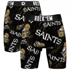 Unisex New Orleans Saints Rock Em Socks Throwback Logo Allover Boxer Briefs