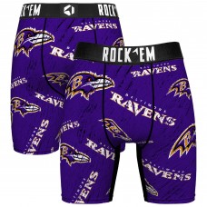 Unisex Baltimore Ravens Rock Em Socks Throwback Logo Allover Boxer Briefs