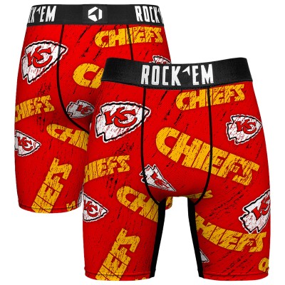 Unisex Kansas City Chiefs Rock Em Socks Throwback Logo Allover Boxer Briefs