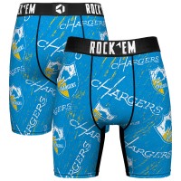 Unisex Los Angeles Chargers Rock Em Socks Throwback Logo Allover Boxer Briefs
