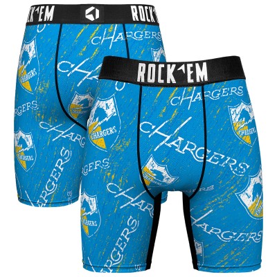 Unisex Los Angeles Chargers Rock Em Socks Throwback Logo Allover Boxer Briefs