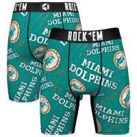Unisex Miami Dolphins Rock Em Socks Throwback Logo Allover Boxer Briefs