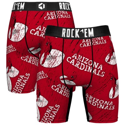 Unisex Arizona Cardinals Rock Em Socks Throwback Logo Allover Boxer Briefs