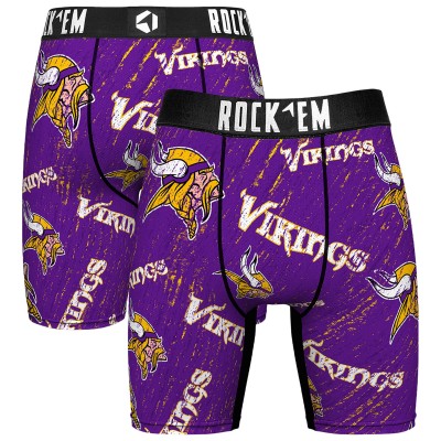 Unisex Minnesota Vikings Rock Em Socks Throwback Logo Allover Boxer Briefs