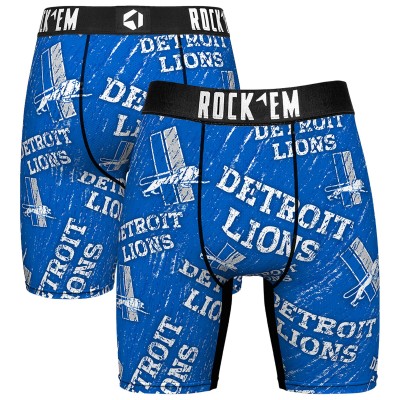 Unisex Detroit Lions Rock Em Socks Throwback Logo Allover Boxer Briefs