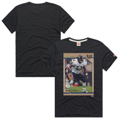 Футболка Unisex Baltimore Ravens Ray Lewis Homage Charcoal NFL Topps Trading Card Tri-Blend