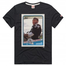 Unisex Las Vegas Raiders Bo Jackson Homage Charcoal Trading Card Tri-Blend T-Shirt