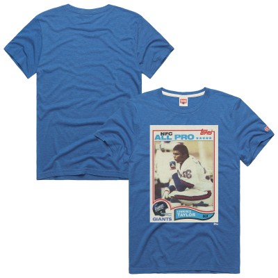 Unisex New York Giants Lawrence Taylor Homage Royal Trading Card Tri-Blend T-Shirt