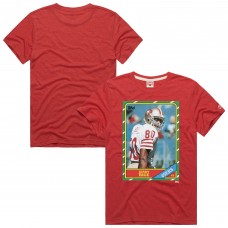 Unisex San Francisco 49ers Jerry Rice Homage Scarlet NFL Topps Trading Card Tri-Blend T-Shirt