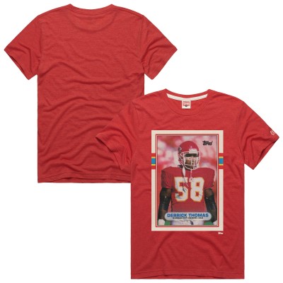 Unisex Kansas City Chiefs Derrick Thomas Homage Red Trading Card Tri-Blend T-Shirt