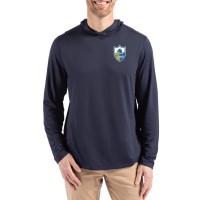 Los Angeles Chargers Cutter & Buck Navy Coastline Epic Comfort Eco Recycled Long Sleeve Hoodie T-Shirt