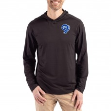 Los Angeles Rams Cutter & Buck Coastline Epic Comfort Eco Recycled Long Sleeve Hoodie T-Shirt - Black