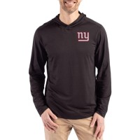 New York Giants Cutter & Buck Black Throwback Logo Coastline Epic Comfort Eco Recycled Long Sleeve Hoodie T-Shirt