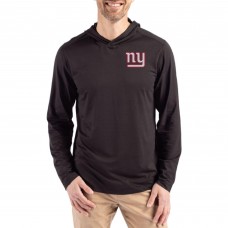 New York Giants Cutter & Buck Black Throwback Logo Coastline Epic Comfort Eco Recycled Long Sleeve Hoodie T-Shirt
