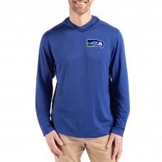 Seattle Seahawks Cutter & Buck Blue Coastline Epic Comfort Eco Recycled Long Sleeve Hoodie T-Shirt