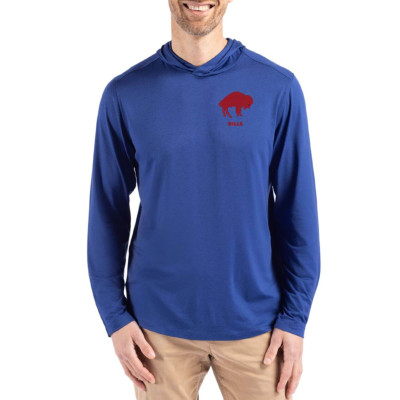 Футболка Buffalo Bills Cutter & Buck Blue Coastline Epic Comfort Eco Recycled Long Sleeve Hoodie