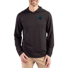 Футболка Carolina Panthers Cutter & Buck Black Coastline Epic Comfort Eco Recycled Long Sleeve Hoodie