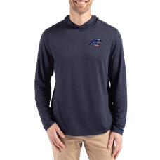 Футболка Carolina Panthers Cutter & Buck Navy Americana Coastline Epic Comfort Eco Recycled Long Sleeve Hoodie