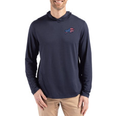 Футболка Buffalo Bills Cutter & Buck Navy Americana Coastline Epic Comfort Eco Recycled Long Sleeve Hoodie