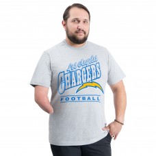 Los Angeles Chargers G-III Sports by Carl Banks Heather Gray Adaptive Headliner Graphic T-Shirt