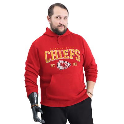 Kansas City Chiefs G-III Sports by Carl Banks Red Adaptive Team Spirit Graphic Fleece Pullover Hoodie