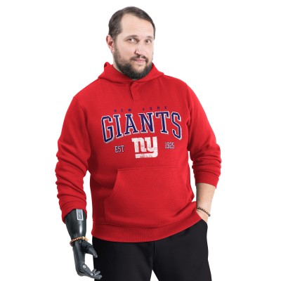 New York Giants G-III Sports by Carl Banks Red Adaptive Team Spirit Graphic Fleece Pullover Hoodie